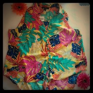 NWT Forever 21 tropical print sleeveless top